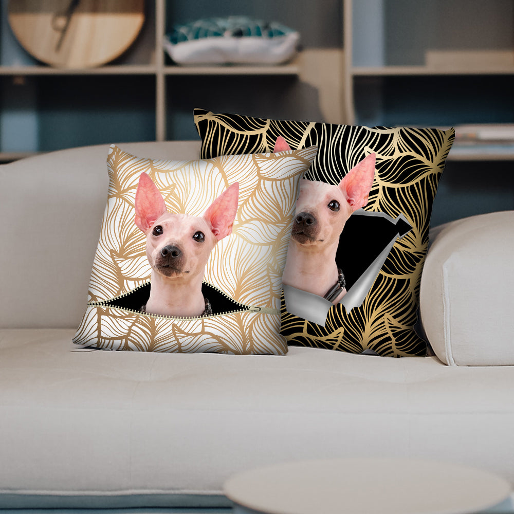 Ils volent votre canapé - Taies d'oreiller American Hairless Terrier V2 (Ensemble de 2)