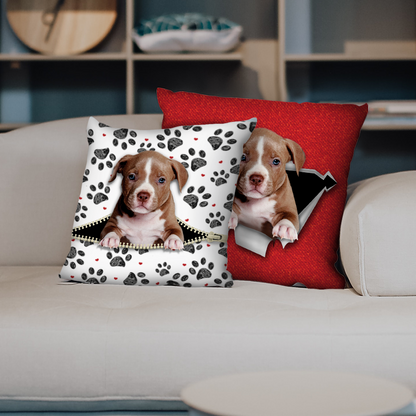 Sie stehlen Ihre Couch – American Pit Bull Terrier Kissenbezüge V1 (2er-Set)