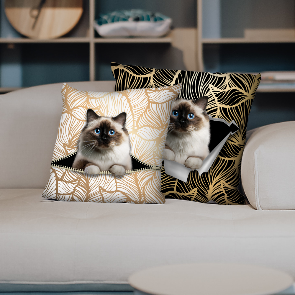 Sie stehlen Ihre Couch – Birma-Katze-Kissenbezüge V1 (2er-Set)