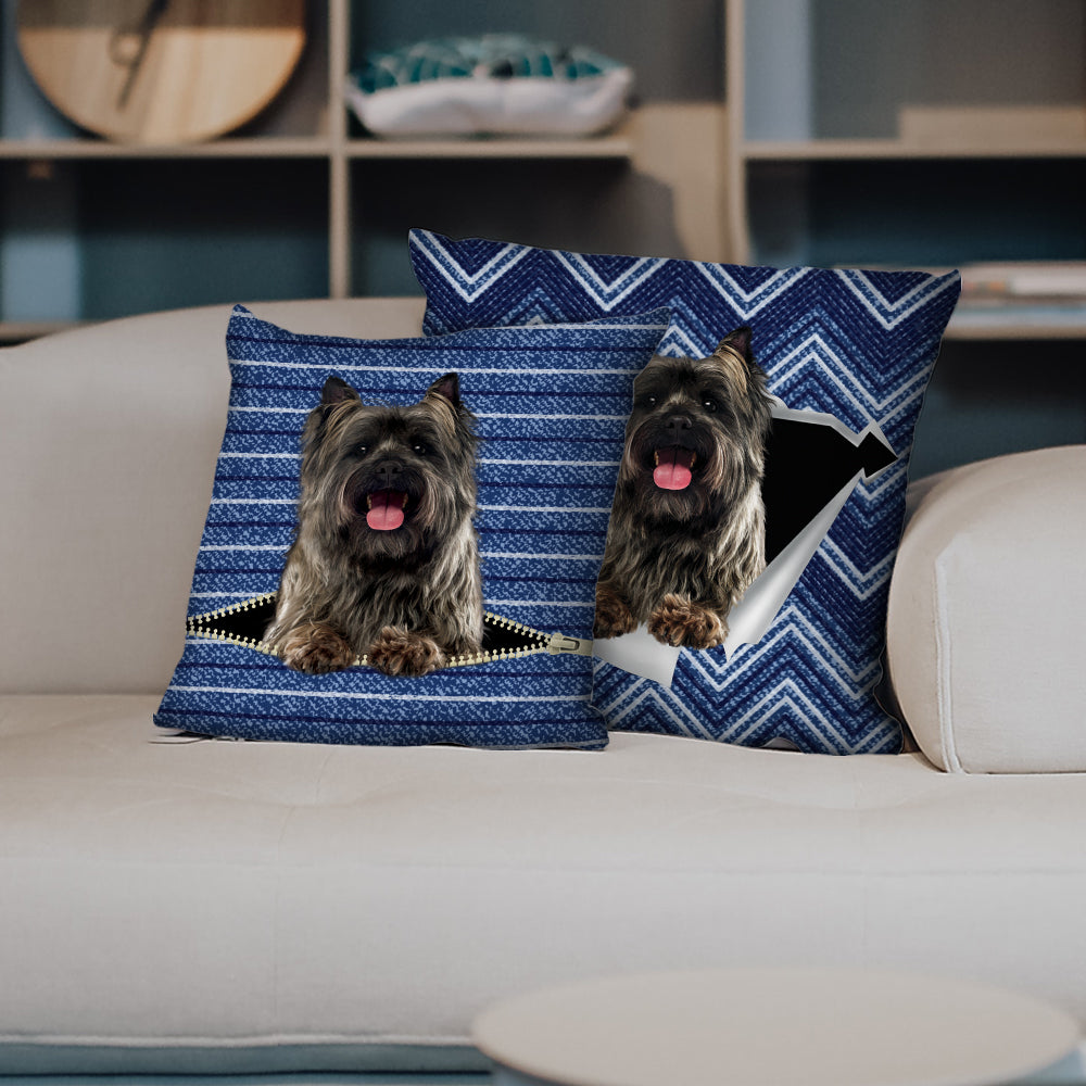 Sie stehlen Ihre Couch – Cairn Terrier Kissenbezüge V2 (2er-Set)