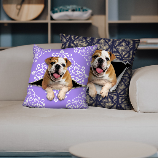 Sie stehlen Ihre Couch – Kissenbezüge mit englischer Bulldogge V1 (2er-Set)