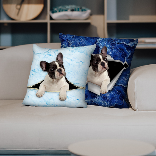 Sie stehlen Ihre Couch – Kissenbezüge mit französischer Bulldogge V5 (2er-Set)
