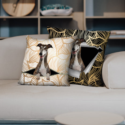 Sie stehlen Ihre Couch – Greyhound-Kissenbezüge V2 (2er-Set)