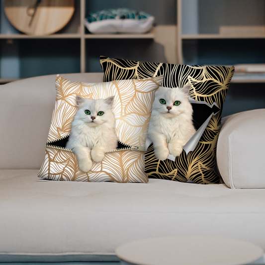 Ils volent votre canapé - Taies d'oreiller pour chat chinchilla persan V1 (Ensemble de 2)