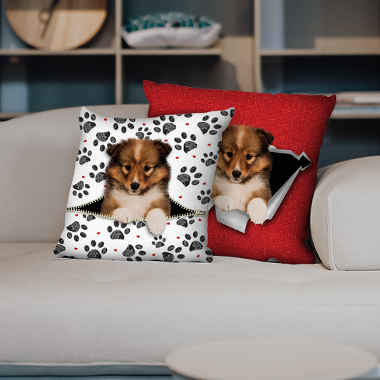 Sie stehlen Ihre Couch – Shetland Sheepdog Kissenbezüge V1 (2er-Set)
