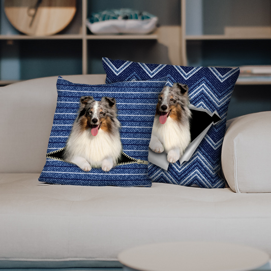 Sie stehlen Ihre Couch – Shetland Sheepdog Kissenbezüge V3 (2er-Set)