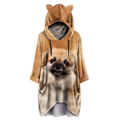 Tibetan Spaniel Mom - Hoodie With Ears V1