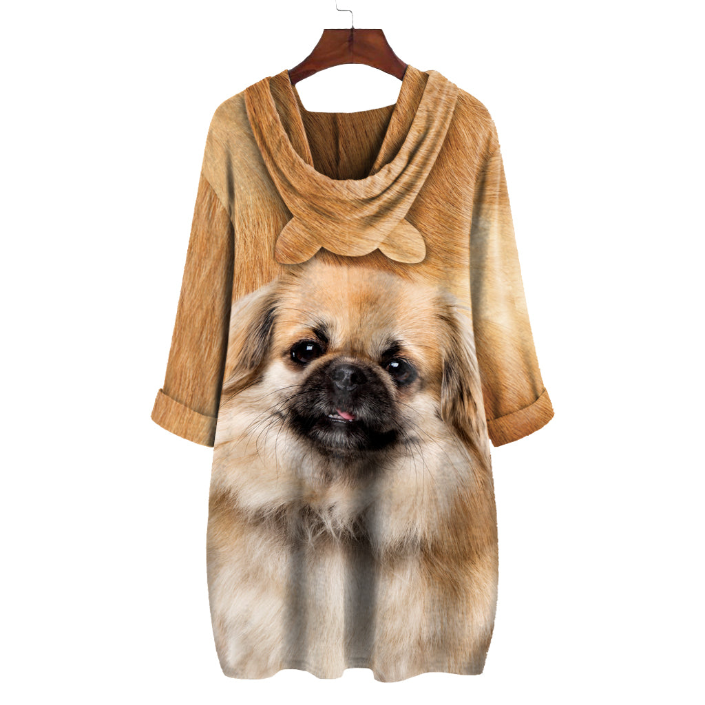 Tibetan Spaniel Mom - Hoodie With Ears V1