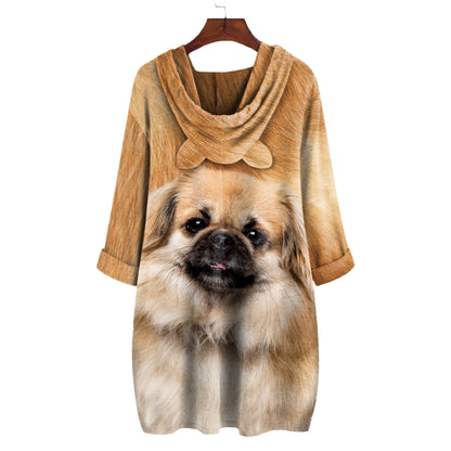 Tibetan Spaniel Mom - Hoodie With Ears V1