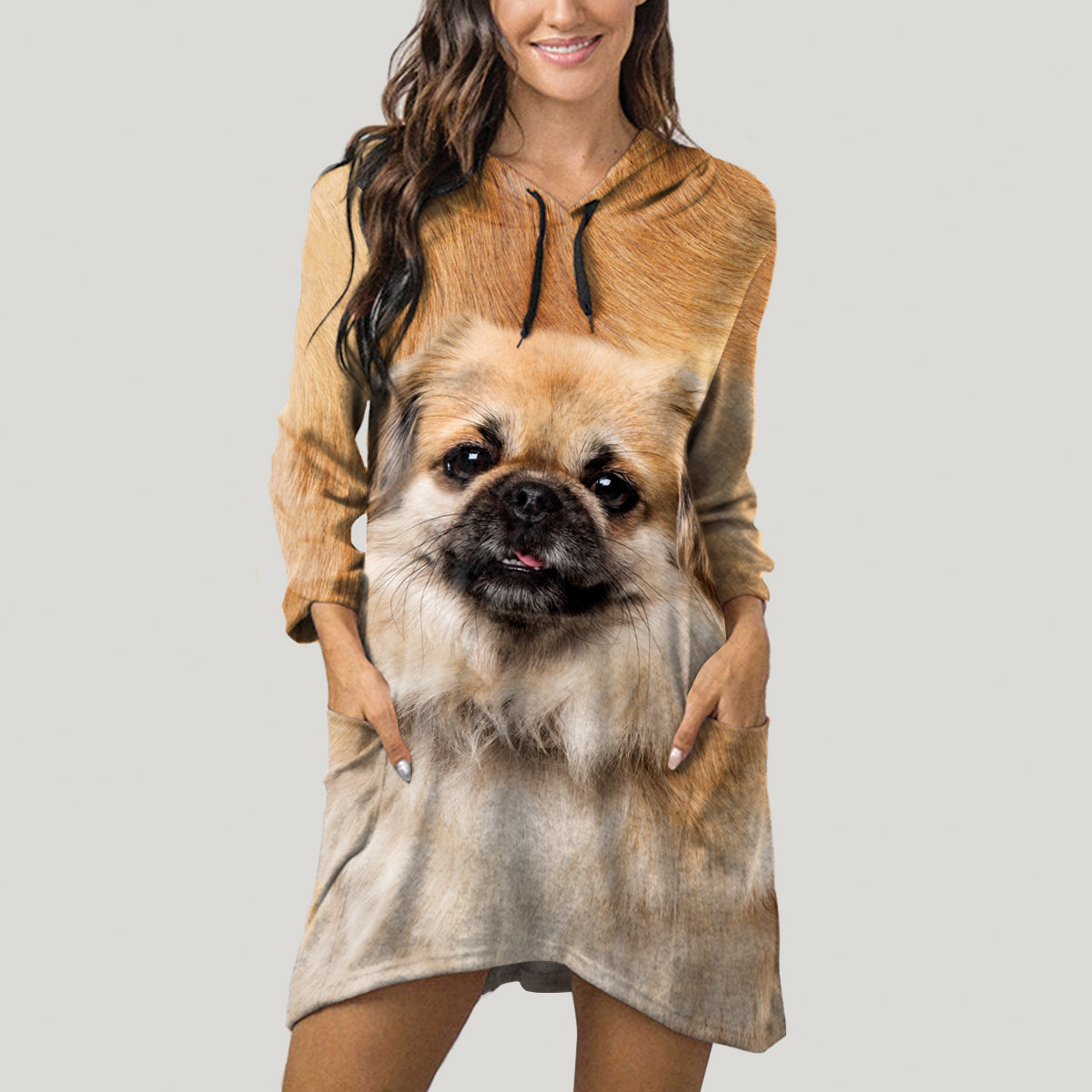 Tibetan Spaniel Mom - Hoodie With Ears V1