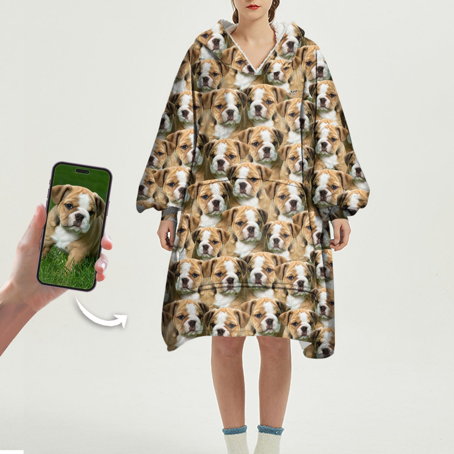 Hiver chaud - Couverture à capuche personnalisée avec la photo de votre animal