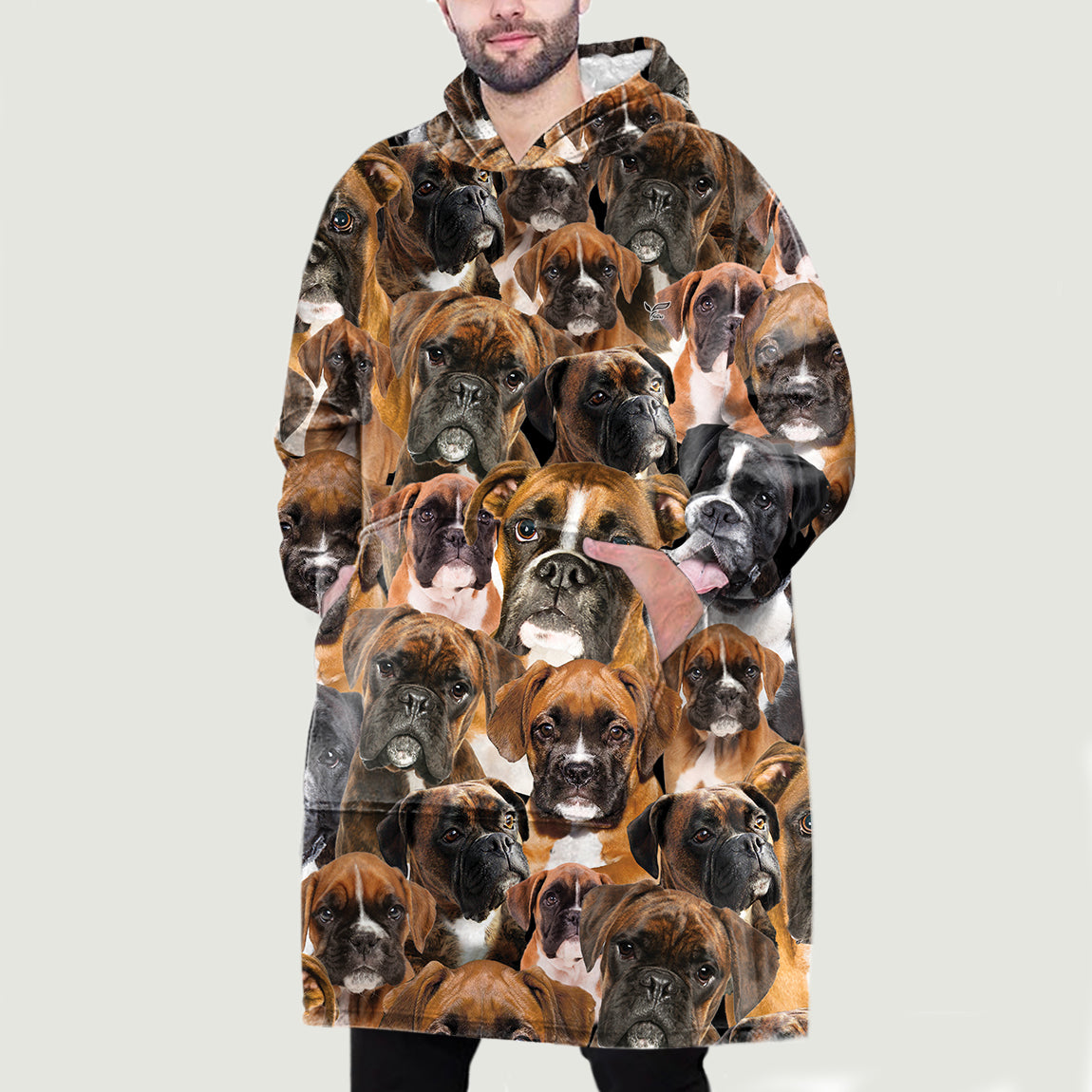 Warm Winter With Boxers - Fleece Blanket Hoodie