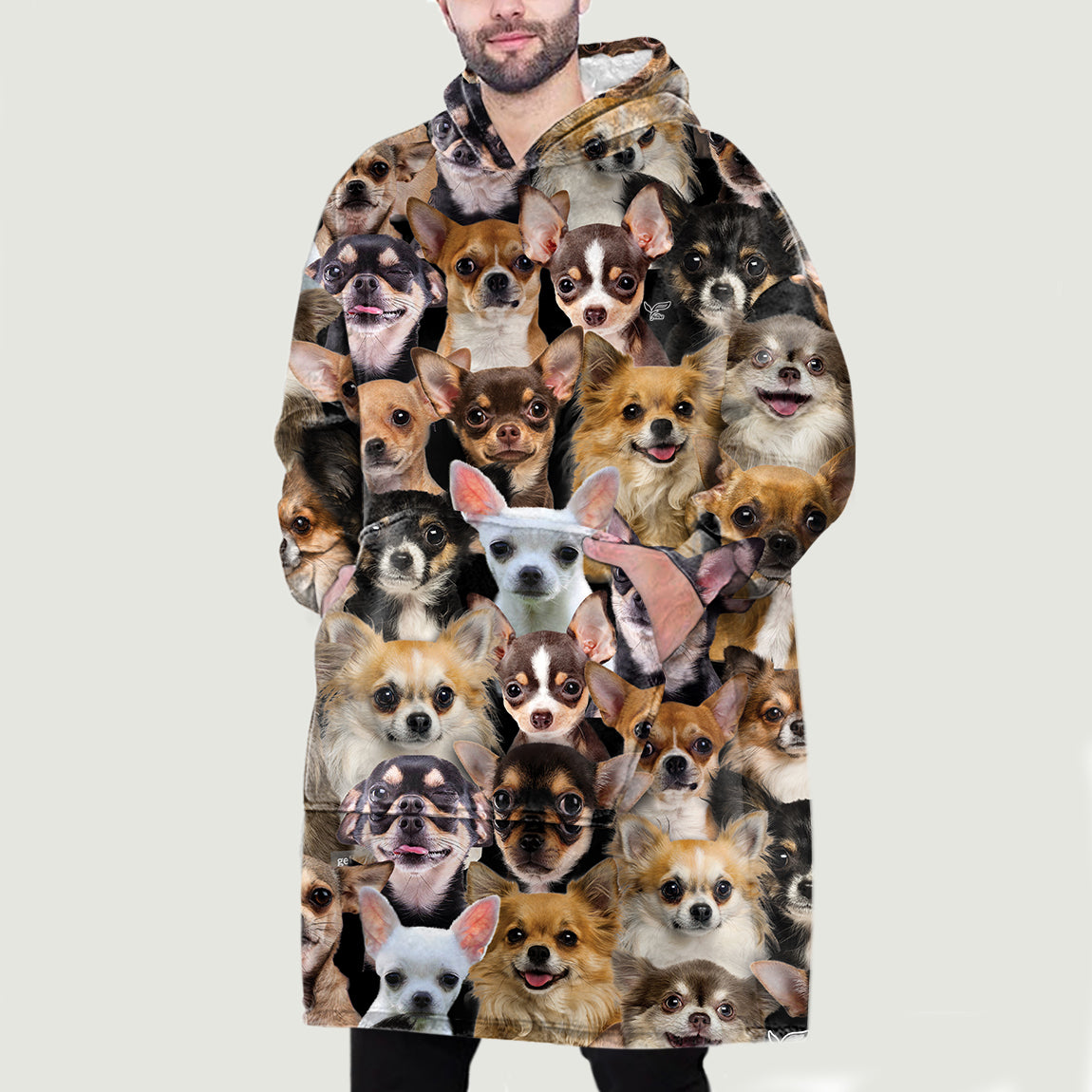 Warm Winter With Chihuahuas - Fleece Blanket Hoodie