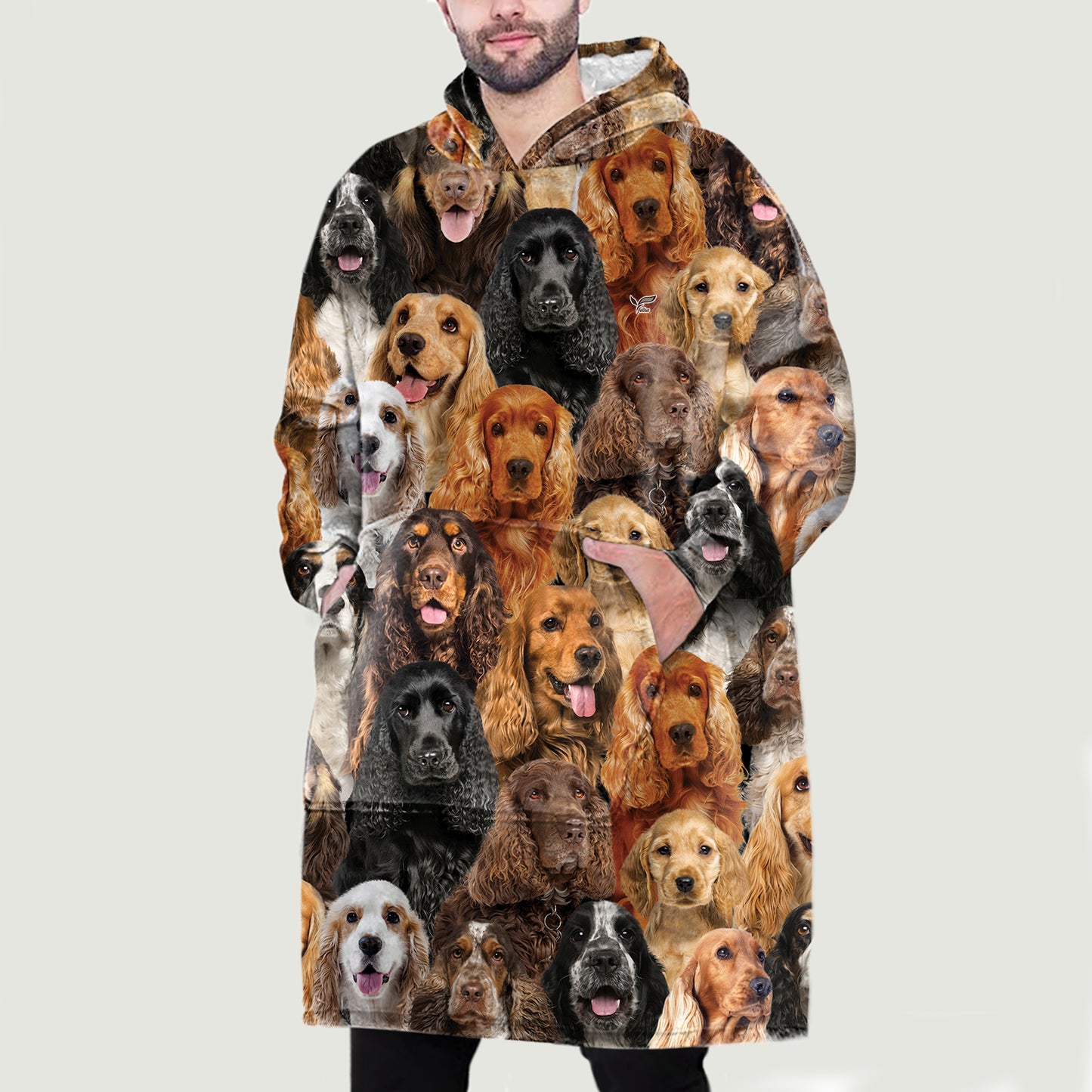 Warm Winter With English Cocker Spaniels - Fleece Blanket Hoodie