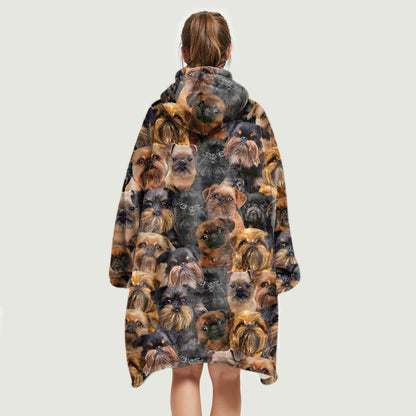Warm Winter With Griffon Bruxellois - Fleece Blanket Hoodie