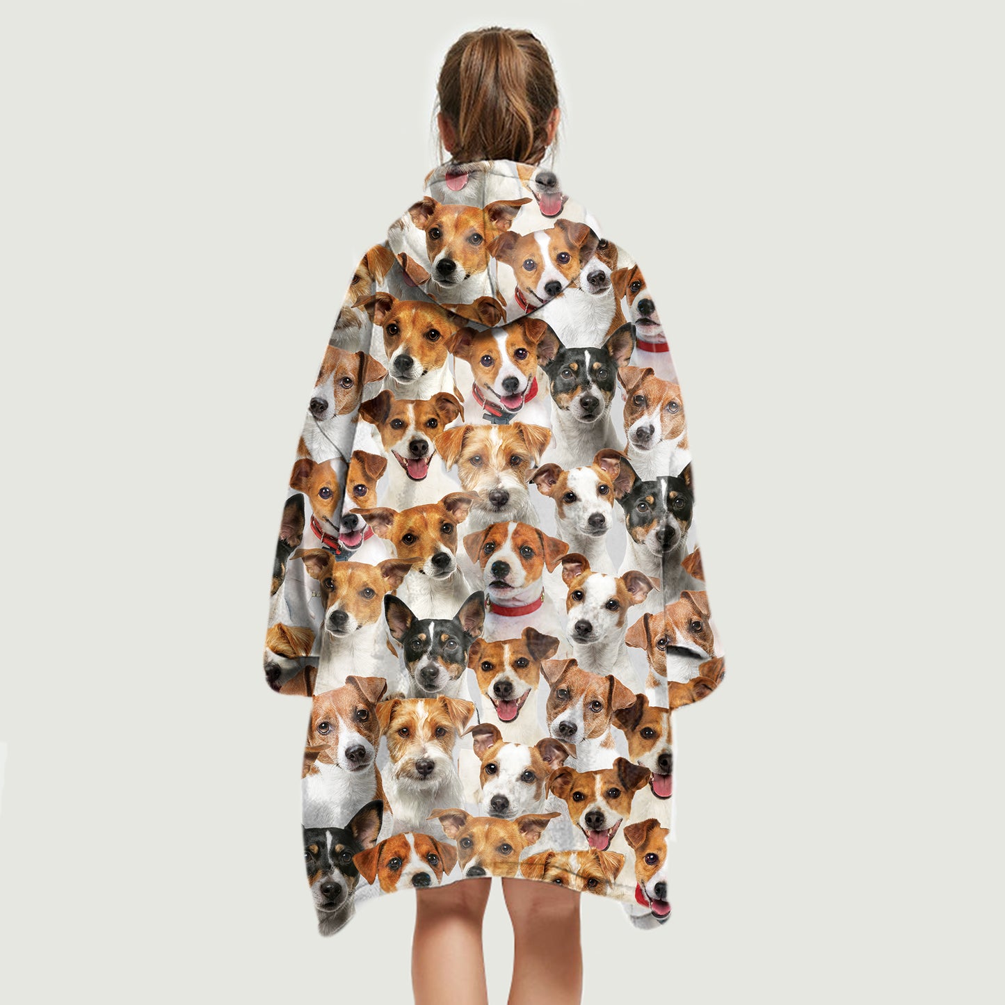 Warmer Winter mit Jack-Russell-Terriern – Fleece-Decke-Hoodie