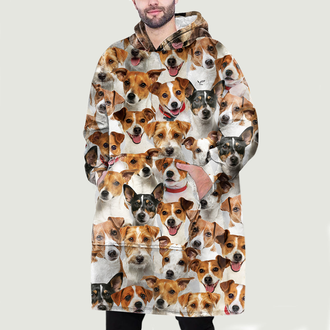 Warm Winter With Jack Russell Terriers - Fleece Blanket Hoodie