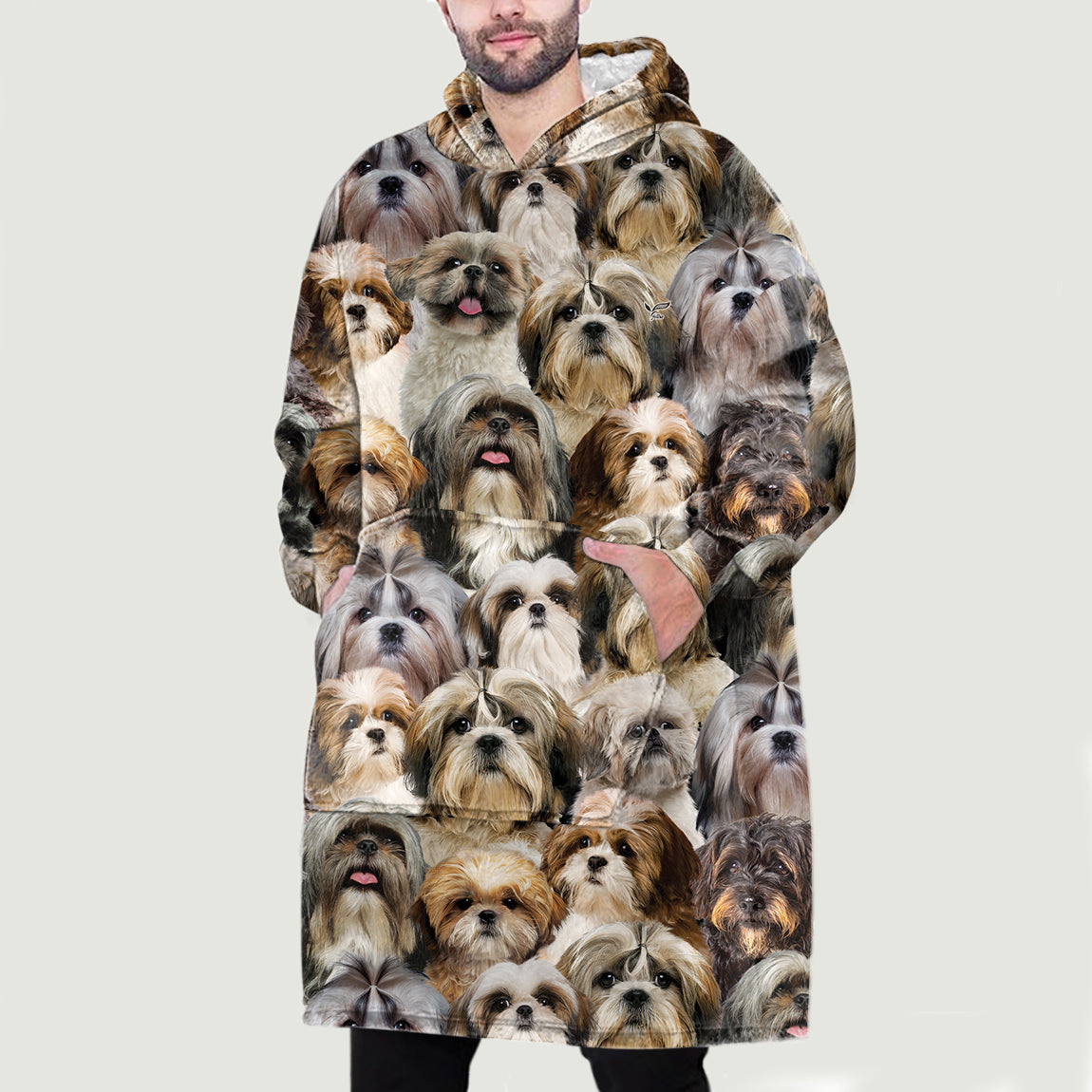 Warmer Winter mit Shih Tzus – Fleece-Decke-Hoodie