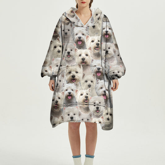 Warm Winter With West Highland White Terriers - Fleece Blanket Hoodie