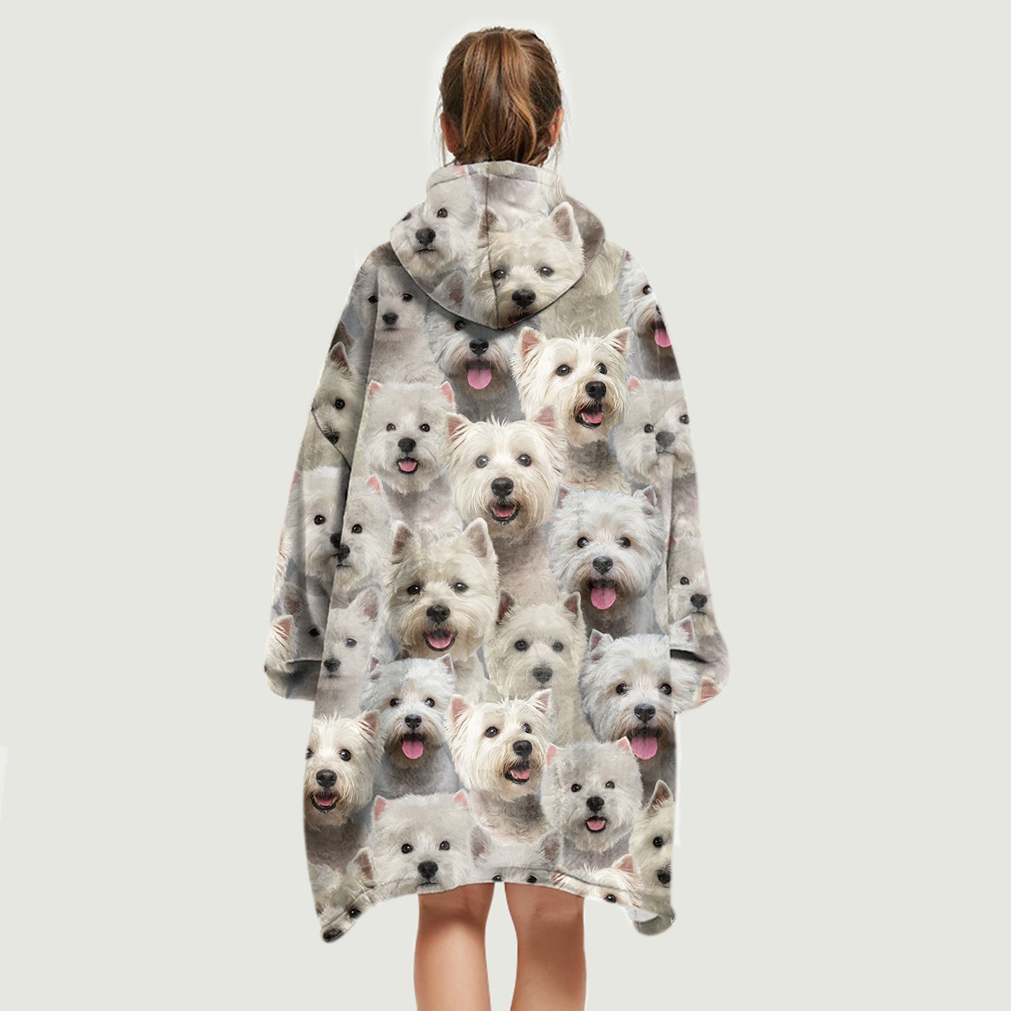 Hiver chaud avec les West Highland White Terriers - Couverture polaire à capuche