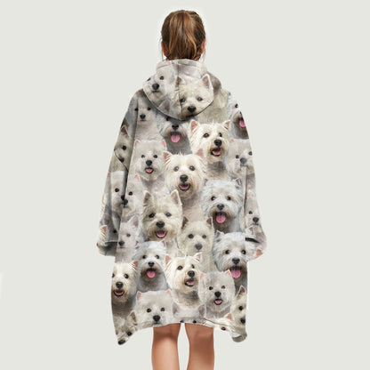 Warm Winter With West Highland White Terriers - Fleece Blanket Hoodie