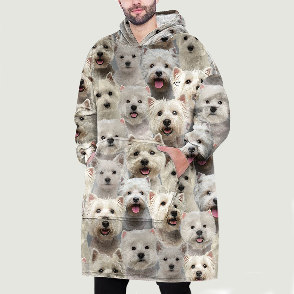 Warm Winter With West Highland White Terriers - Fleece Blanket Hoodie