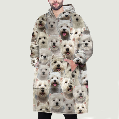 Hiver chaud avec les West Highland White Terriers - Couverture polaire à capuche