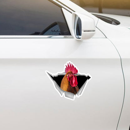 Nous aimons rouler en voiture - Autocollant voiture/porte/réfrigérateur/ordinateur portable poulet V1