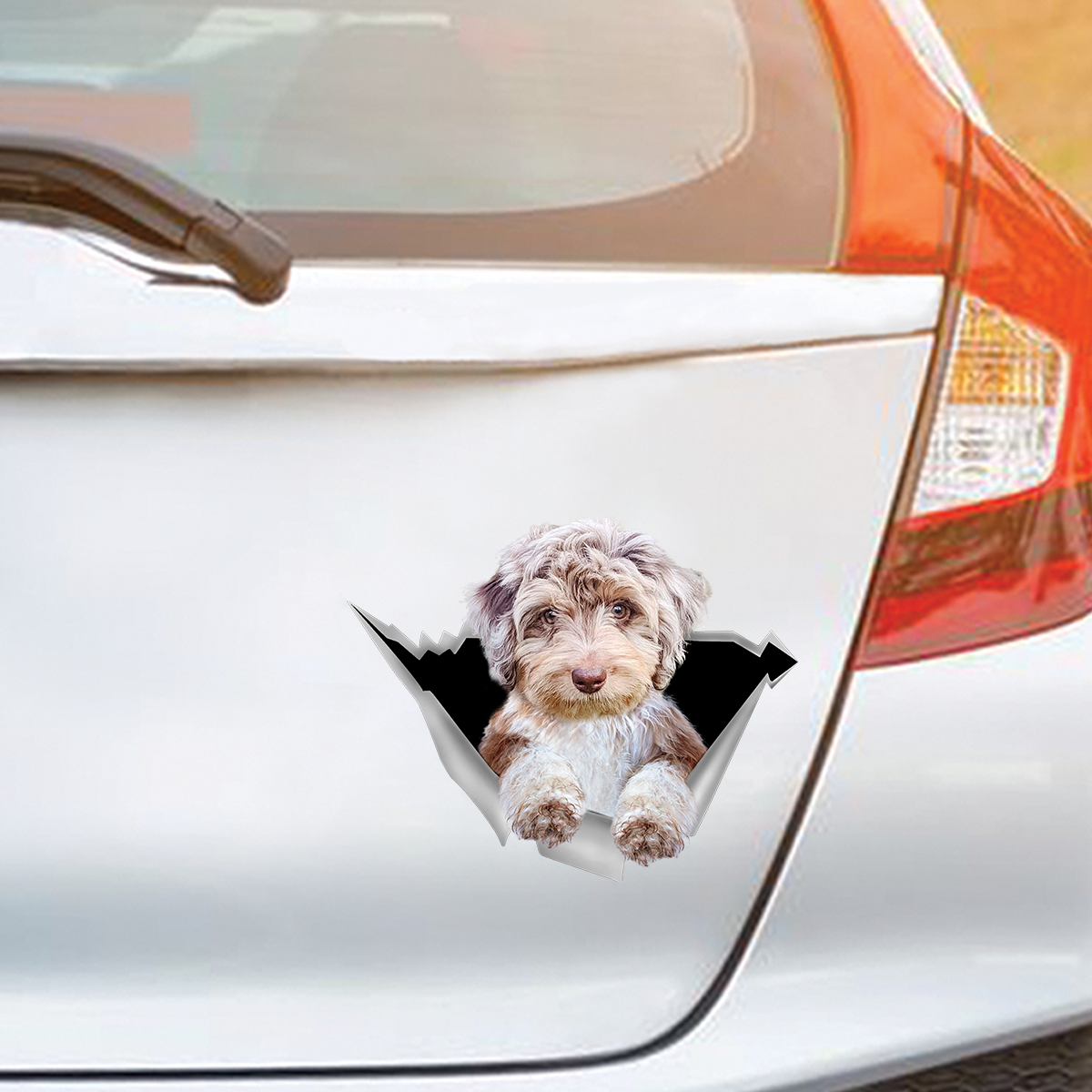 We Like Riding In Cars - Aussiedoodle Car/ Door/ Fridge/ Laptop Sticker V1