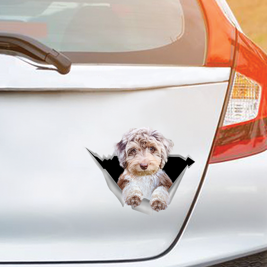 Nous aimons rouler en voiture - Aussiedoodle Car/ Door/ Fridge/ Laptop Sticker V1