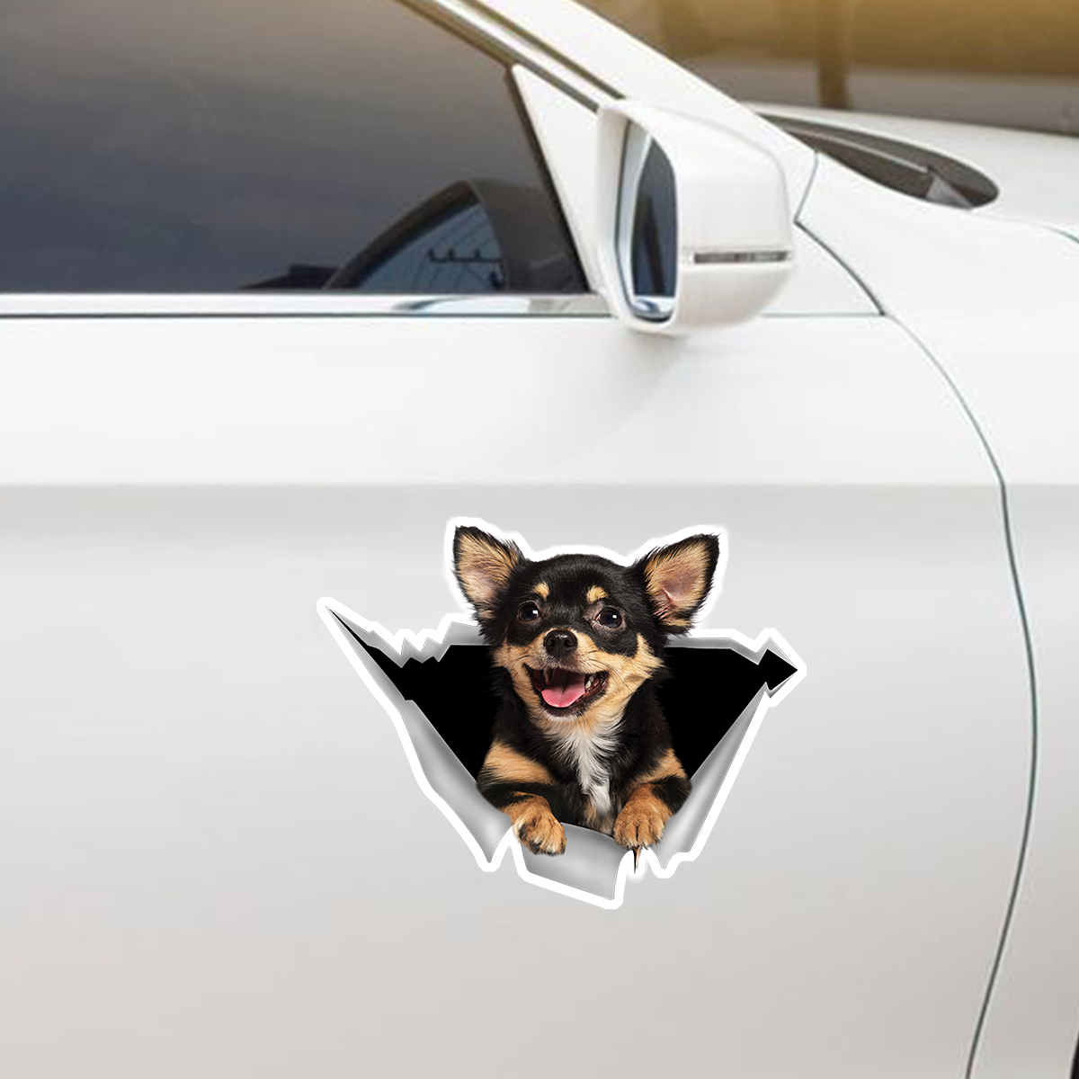 We Like Riding In Cars – Aufkleber für Auto/Tür/Kühlschrank/Laptop von Chihuahua V6