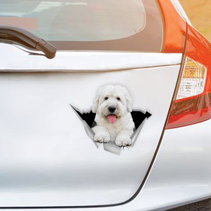 Wir fahren gerne im Auto – Old English Sheepdog Aufkleber V2