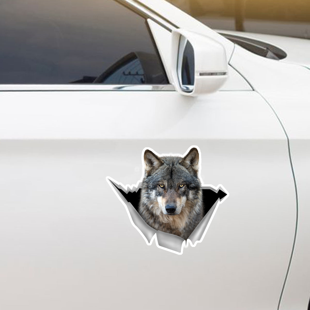 Nous aimons rouler dans les voitures - Autocollant de voiture/porte/réfrigérateur/ordinateur portable Wolf V1
