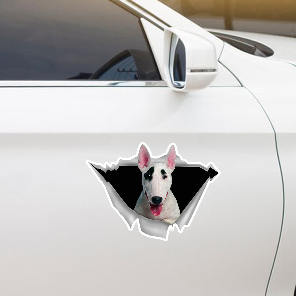 We Like Riding In Cars -  Bull Terrier Car/ Door/ Fridge/ Laptop Sticker V1