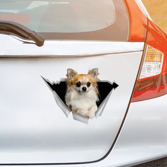 Nous aimons rouler en voiture - Autocollant Chihuahua pour voiture/porte/réfrigérateur/ordinateur portable V3