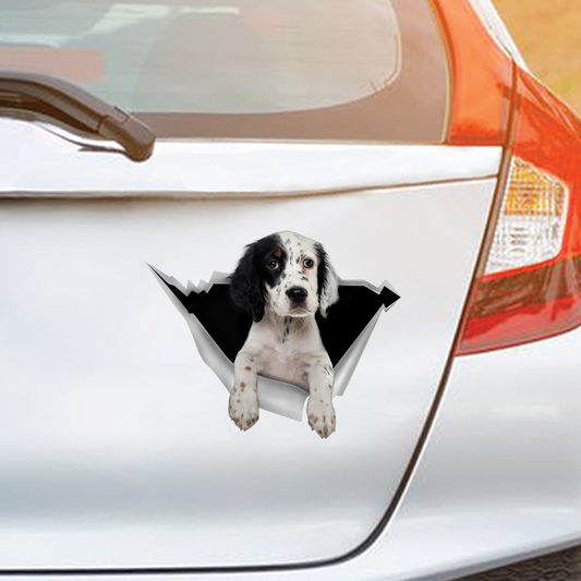 We Like Riding In Cars - English Setter Car/ Door/ Fridge/ Laptop Sticker V1