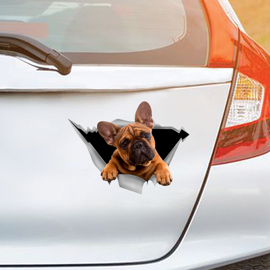 We Like Riding In Cars – Französische Bulldogge Auto-/Tür-/Kühlschrank-/Laptop-Aufkleber V1