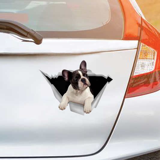 We Like Riding In Cars – Französische Bulldogge Auto-/Tür-/Kühlschrank-/Laptop-Aufkleber V3