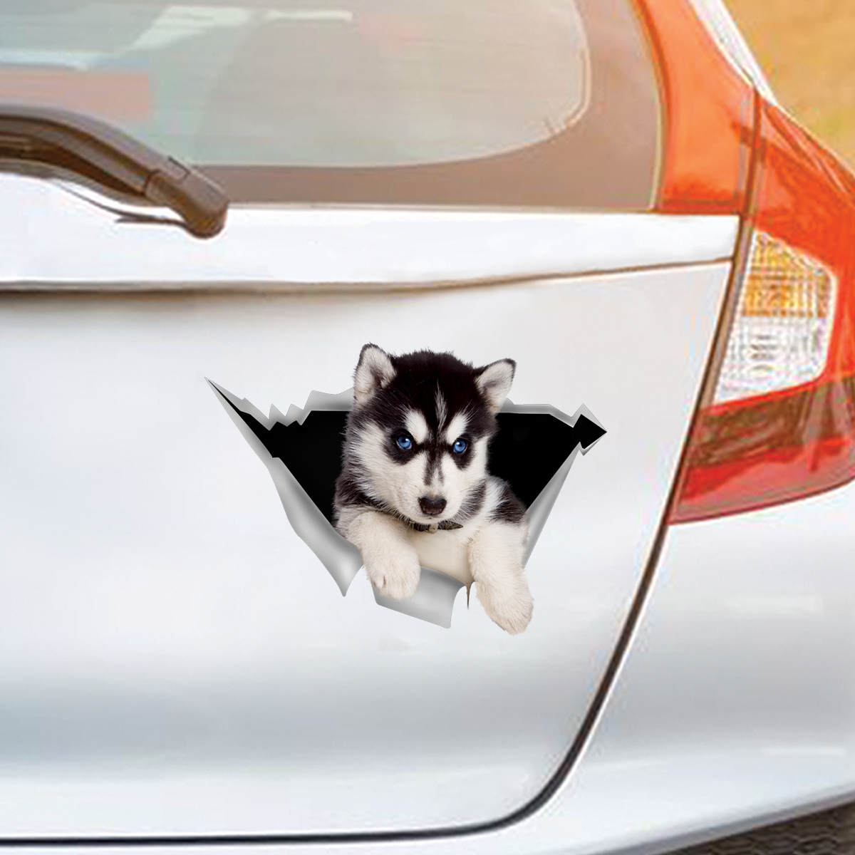 Nous aimons rouler en voiture - Husky Car/ Door/ Fridge/ Laptop Sticker V1