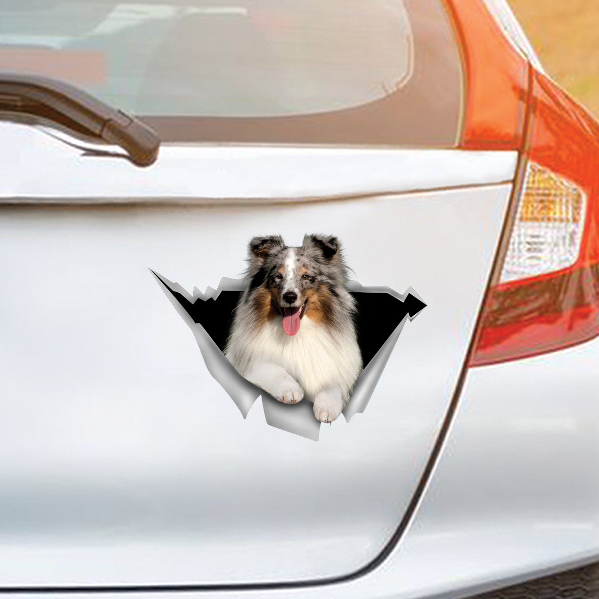 We Like Riding In Cars - Shetland Sheepdog Car/ Door/ Fridge/ Laptop Sticker V2
