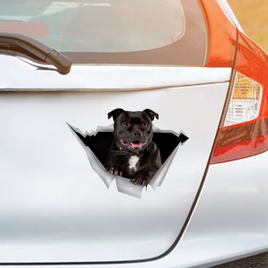 We Like Riding In Cars - Staffordshire Bull Terrier Car/ Door/ Fridge/ Laptop Sticker V1