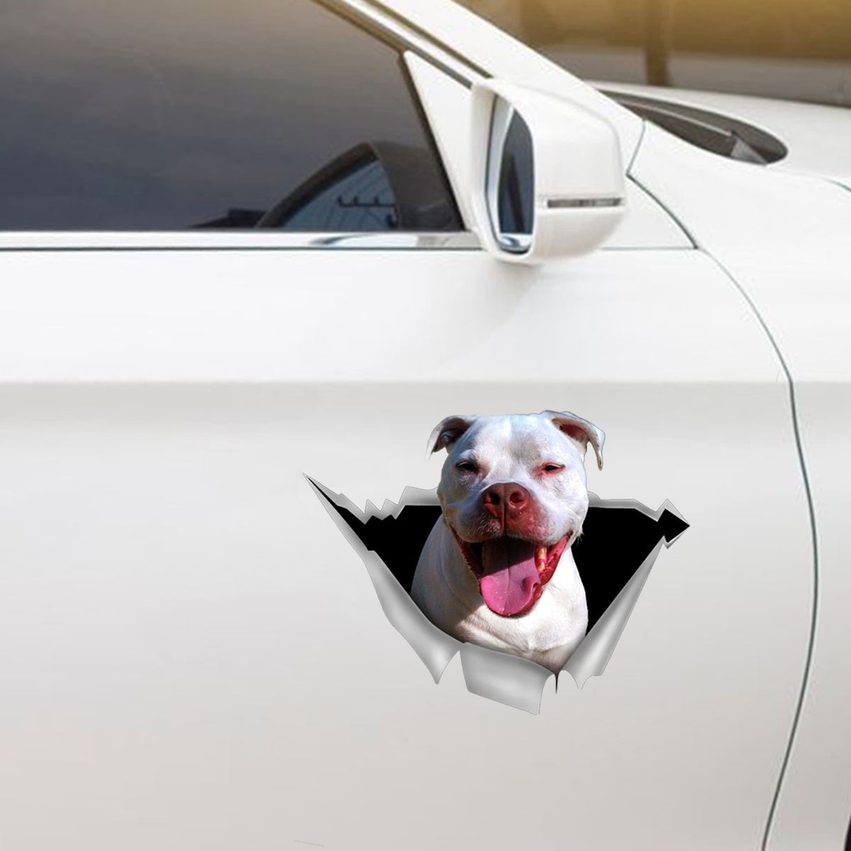 We Like Riding In Cars -  Staffordshire Terrier Car/ Door/ Fridge/ Laptop Sticker V1