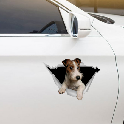 We Like Riding In Cars - Wire Fox Terrier Car/ Door/ Fridge/ Laptop Sticker V1