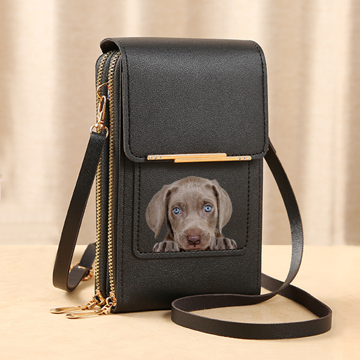 Weimaraner - Touch Screen Phone Wallet Case Crossbody Purse V1