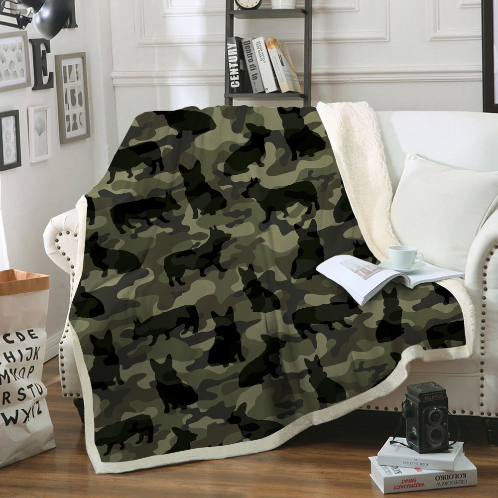 Welsh Corgi Camo Blanket V1