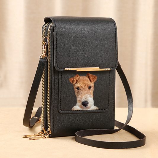 Wire Fox Terrier - Touch Screen Phone Wallet Case Crossbody Purse V1