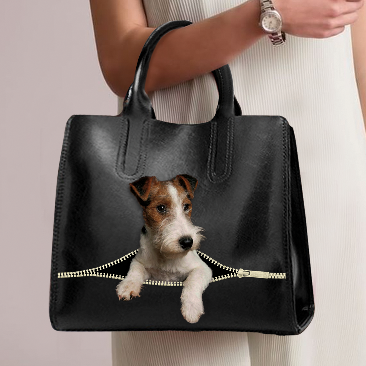 Wire Fox Terrier Luxury Handbag V1