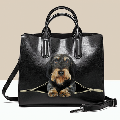 Luxus-Handtasche mit Rauhaardackel V1