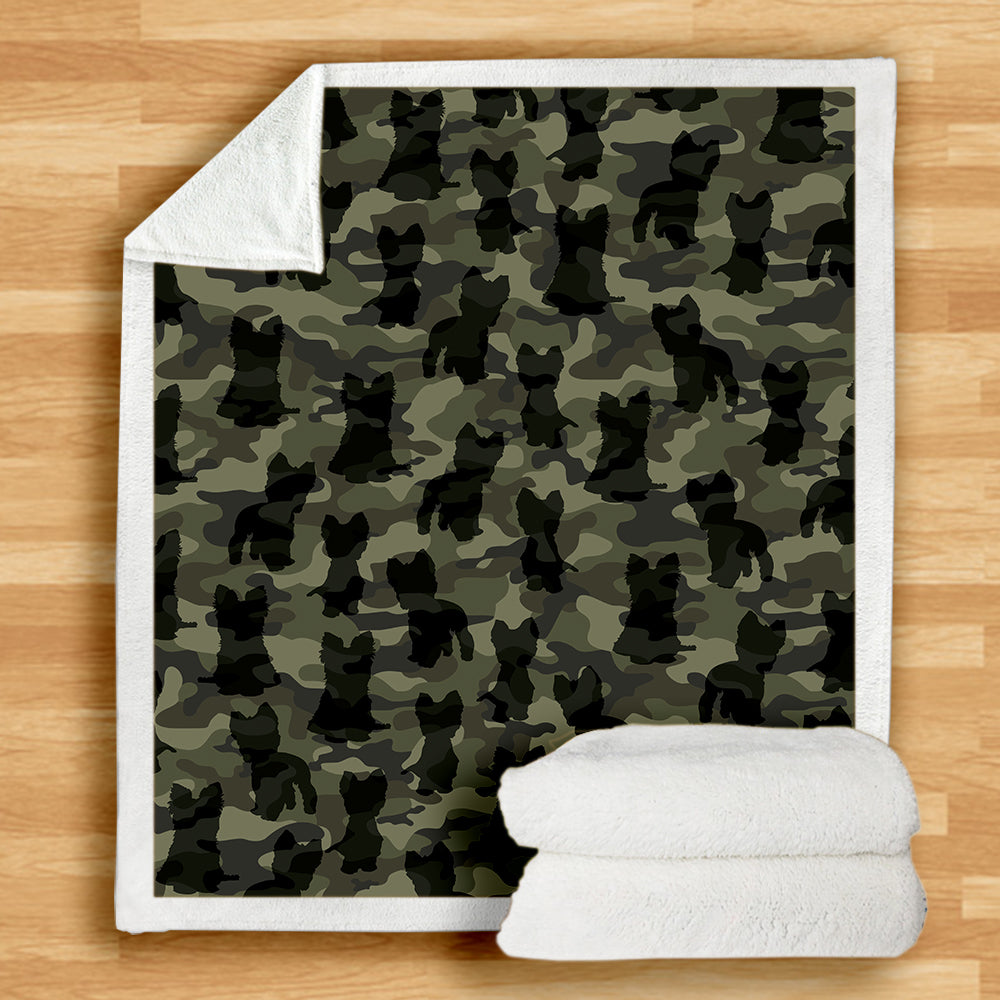 Couverture camouflage Yorkshire Terrier V1