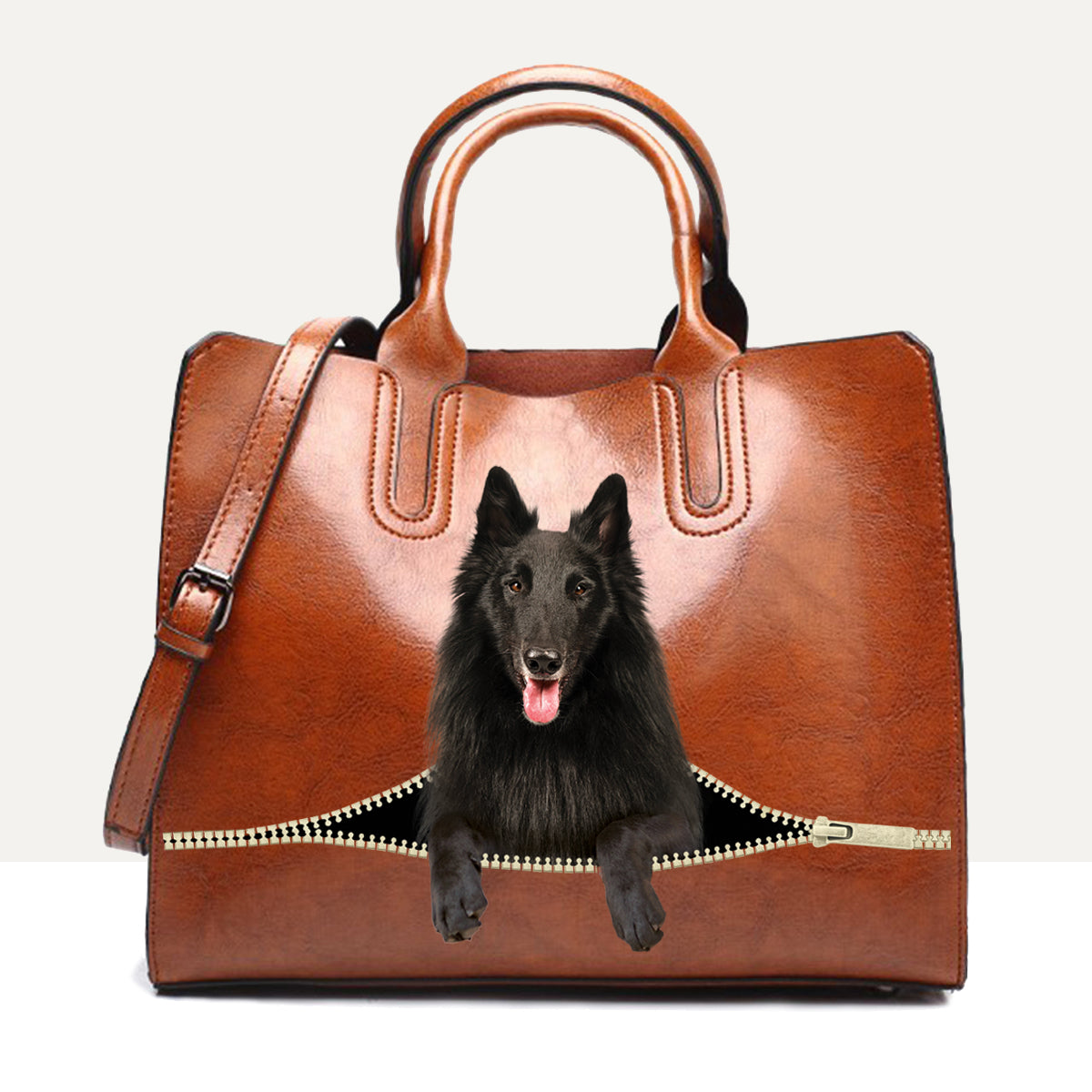 Ihr bester Begleiter – Belgischer Schäferhund Luxus-Handtasche V1